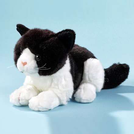 Stofftier Katze schwarz-weiß