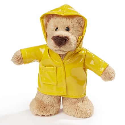 Teddy mit Regenmantel