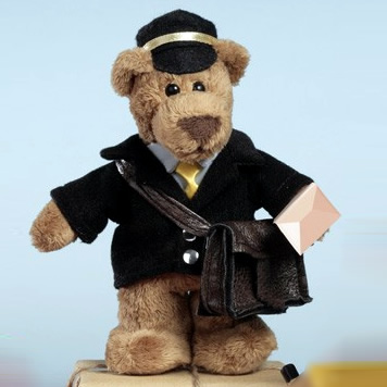 Teddy als Briefträger oder Paketbote